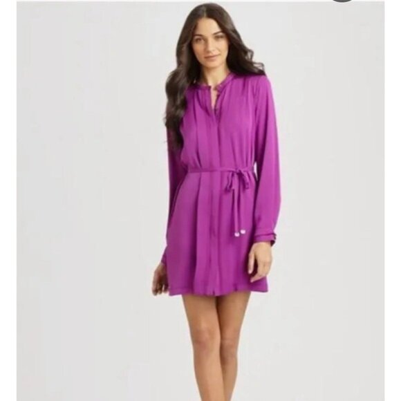 DVF Diane Von Furstenberg Atira Dress 8 Long Sleeve Silk Emerald Green NWT $475 - Picture 2 of 14